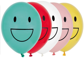 My Little Day - Happy Faces - Vrolijke gezichten - div. Kleuren  - Latex Ballon - 12 Inch. / 30 cm