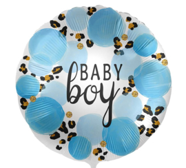 Baby Boy - Blauw / Panterprint - Folie Ballon - 17 Inch/43cm