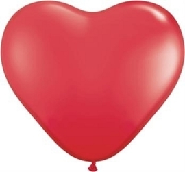 Hart - Rood - Latex Ballon - 10 / 28cm. - 8st.