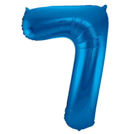 Cijfer - 1, 2, 3, 4, 5, 6, 7, 8, 9, 0, - Blauw - XXL Folie Ballon - Nummer - 34inch./86cm