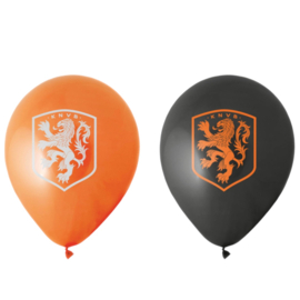 KNVB - Oranje/Zwarte -latex ballonnen- alleen geschikt als lucht vulling!/Print is andersom, hangend!