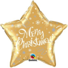 Merry Christmas - Ster - Goud -Folie Ballon - 20 Inch./51cm