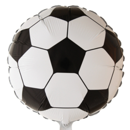 Voetbal - FolieBallon - Zwart/Wit  - 18 Inch/ 46 cm