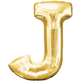 Letter J ballon goud 86 cm - folieballon letter alfabet helium of lucht