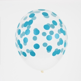 My Little Day  - Confetti - Blauw Geprint - Latex Ballon - 12 Inch./ 30cm