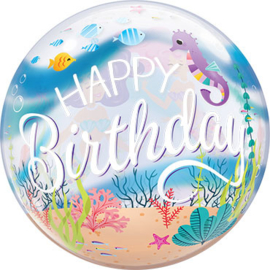 Kleine Zeemeermin - Happy Birthday -  Bubble Ballon - 22 Inch/ 56 cm