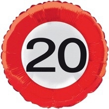 20 Folie ballon -  verkeersbord - 18 inch/45cm