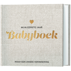 Mijn Eerste jaar Babyboek – Maak een unieke herinnering -Invulboek met Gouden opdruk