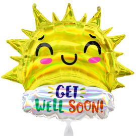 Zonnig Get Well Soon ! - Folie Ballon - 29x27Inch/73x68 cm