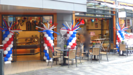 Ballonnen pilaar - standaard - Rood , Wit, Blauw - met sprieten