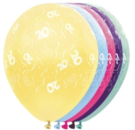 20 - Nummer - div. kleuren - latex ballon - 11 Inch. / 27,5 cm