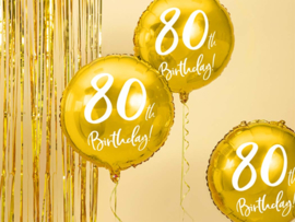 80th Birthday! - Gouden Folie Ballon - 18 Inch/45cm