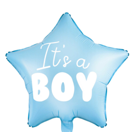 It's a Boy -Blauw - Hart Folie Ballon - 18 inch/45cm