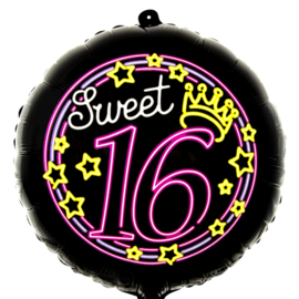 Sweet 16 - Neon Folie Ballon - 18 Inch/46cm