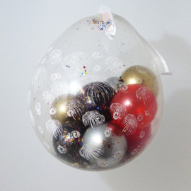 Vuurwerk Ballon - Laat 'm binnen Knallen -incl.Confetti en Ballonnen- Kleur naar wens te bestellen - 18 inch/45cm