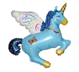 Eenhoorn / Unicorn  - Blauw - Folie Ballon - 24 Inch / 60 cm