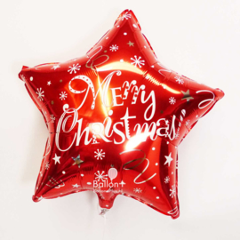 Merry Christmas - Ster - Rood - Folie Ballon - 20 Inch./51cm