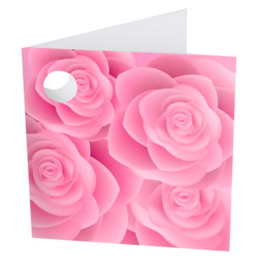 Hartje met roze rozen - Small Folie Ballon incl. kaartje- 6 inch/15cm