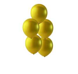 Gouden latex ballonnen om te vullen met helium - Metallic goud - glans ballonnen - 30cm - 5stk