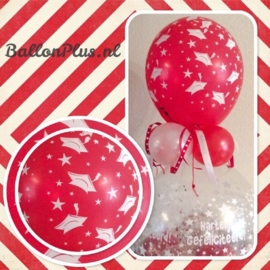 Cadeau - Kado Ballon - Geslaagd - Hartelijk Gefeliciteerd - Latex Topballon