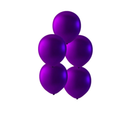 Paars ballonnen om te vullen met helium - Metallic - glans ballonnen - 30 cm - 5stk