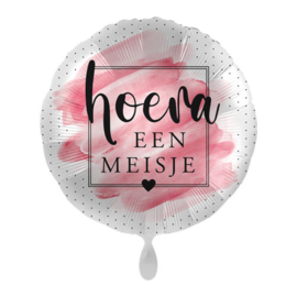 Hoera een meisje - Roze Folie Ballon - 17 Inch/43cm