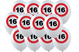 16 - Verkeersbord - Latex ballonnen - 12 Inch /30 cm - 12 st.