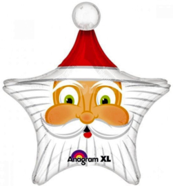 Kerstman Hoofd - Folie Ballon  XXL - 29 X 27 Inch / 74 X 69 cm