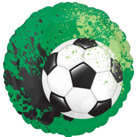 Voetbal op voetbalveld - FolieBallon - Zwart/Wit  - 17inch-43cm