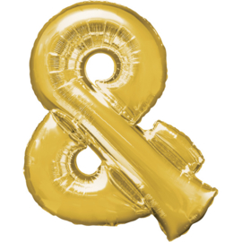 Letter & enteken ballon goud 86 cm - folieballon letter alfabet helium of lucht