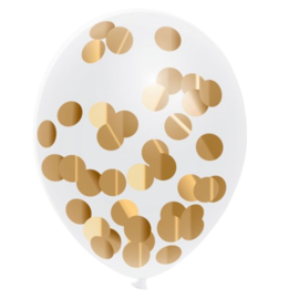 Confetti Ballon- Goud  - Latex Ballon - 5 st. 12 Inch./ 30cm