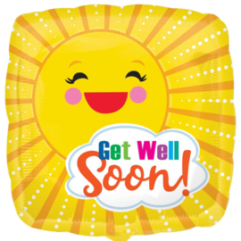 Get Well Soon! - Zonnetje -Folie Ballon - 17 Inch / 43 cm