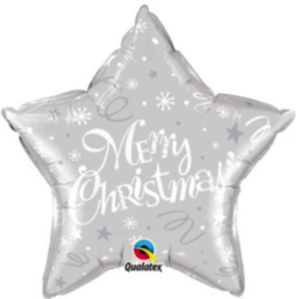 Merry Christmas - Ster - Zilver - Folie Ballon - 20 Inch./51cm