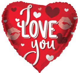 I Love You-Rood Hart Folie Ballon-18 Inch/45cm