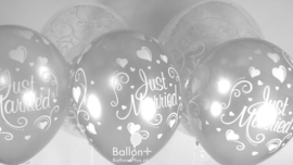 Just Married -Zilver - Latex Ballon - 11 Inch / 27,5 cm