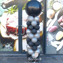 Ballonnen Pilaar Classic - Pijlen omhoog/beneden - Zilver & Zwart