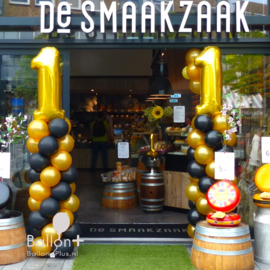 Ballonnen Pilaar Classic - 1 Jaar - Goud, Zwart