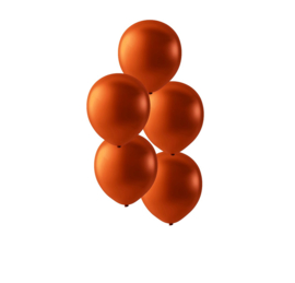 Koper kleurige latex ballonnen om te vullen met helium - Metallic koper - glans  ballonnen - 30 cm - 5stk