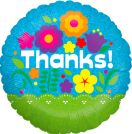 Thanks! - met bloemen- folie ballon - 18 inch/45cm