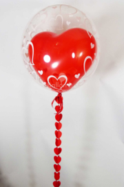 Decoratie Helium Ballon  - Rood Hart  - Harten-24 Inch/60cm