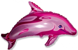 Dolfijn - Roze -Folie Ballon  XL - 24 Inch/ 60 cm.