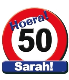 Huldeschild 50 jaar Sarah
