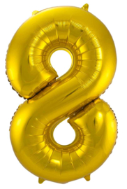 Cijfers - 1, 2, 3, 4, 5, 6, 7, 8, 9, 0 - Goud - XXL Folie Ballon - Nummer - 34inch./86cm