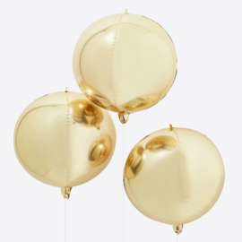 DIY : Gouden Ballonnen- Rond  -  22 Inch/ 56 cm - set van 3 st.