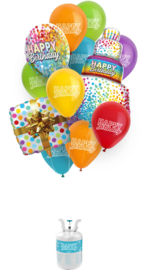 Helium Tank met Happy Birthday Ballonnen