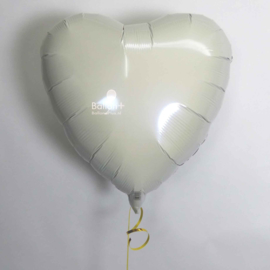 Hart - Wit - Folie Ballon - 18 Inch / 45cm