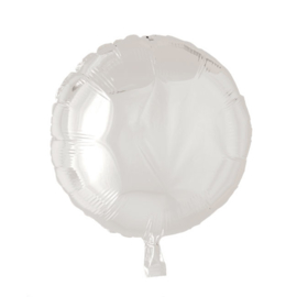 Rond - Wit - Folie Ballon - 18 Inch/ 46cm