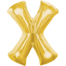 Letter X ballon goud 86 cm - folieballon letter alfabet helium of lucht