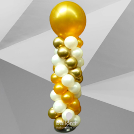 Ballonnen Pilaar - Classic - Goud - Pearl White - Chrome Goud