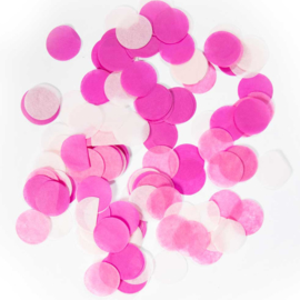 Confetti - Groot - Rond - Fuchsia, Roze, Wit - 14 gr.